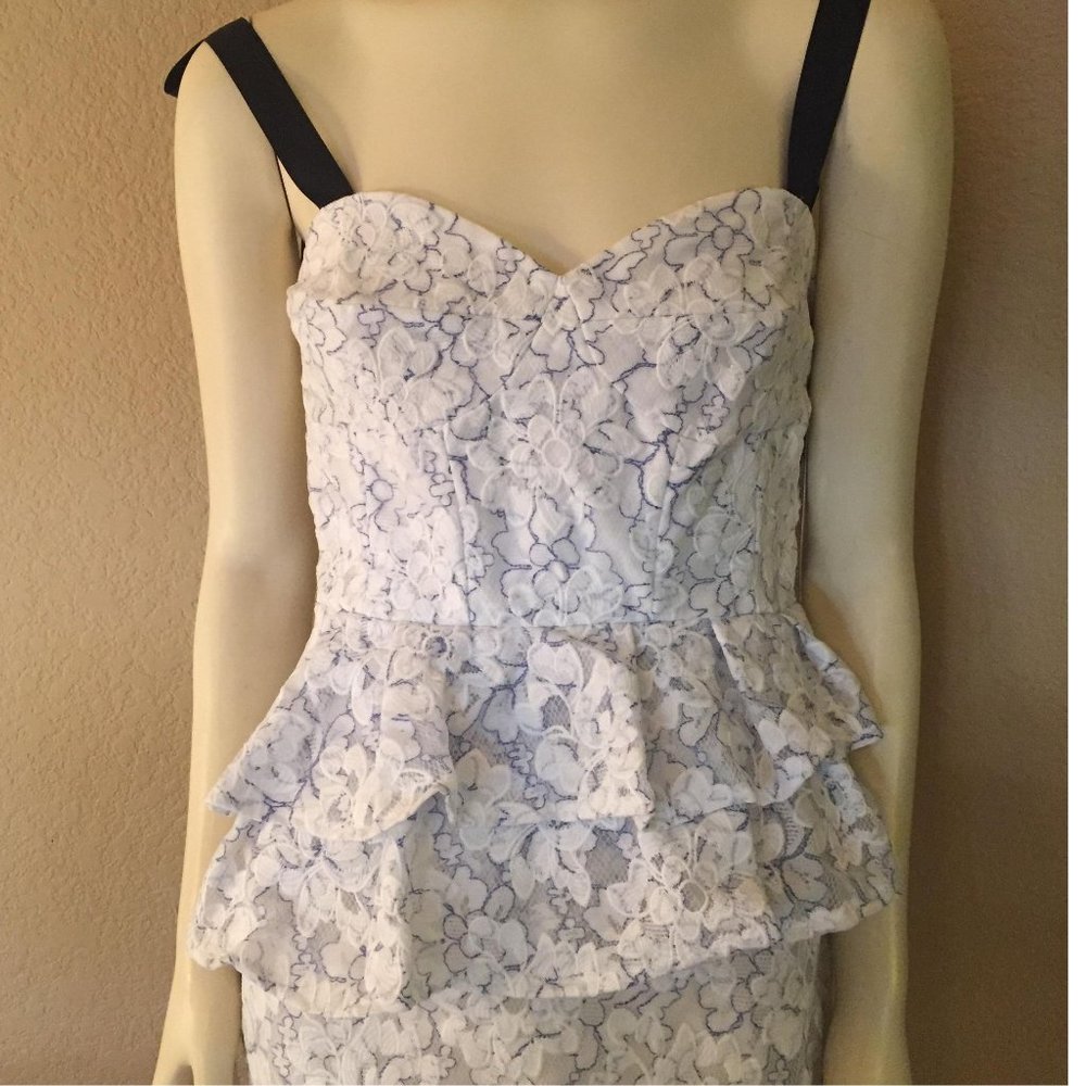 GIANNI BINI Women's Dress Janice Peplum Waist Organza Size 8 - Picture 6 of 14